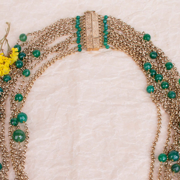 ROSANTICA MILANO DARK GREEN EVENING NECKLACE | WOMENS - Picture 1 of 8